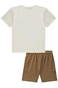 Conjunto de camiseta em meia malha e bermuda em cotton jeans com elastano 94553 LucBoo Infantil Menino Conjunto de camiseta em meia malha e bermuda em cotton jeans com elastano 94553 LucBoo Infantil Menino