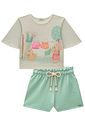 Conjunto de blusa em malha fresh e shorts em molecotton 98011 Kukiê Infantil Menina Conjunto de blusa em malha fresh e shorts em molecotton 98011 Kukiê Infantil Menina