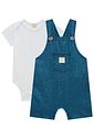 Conjunto de body em suedine e jardineira em jeans teca 98168 LucBoo Bebê Menino Conjunto de body em suedine e jardineira em jeans teca 98168 LucBoo Bebê Menino