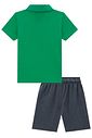Conjunto de camisa polo em piquet com elastano e bermuda em cotton jeans com elastano 99360 Johnny Fox Teen Menino