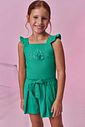 Conjunto de blusa e shorts em viscolinho sarjado 99674 Kukiê Infantil Menina