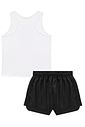 Conjunto de regata em malha yuki e shorts em nylon 96487 Lilimoon Teen Menina
