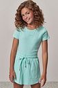 Conjunto de blusa e short saia em canelado liz 98564 Lilimoon Teen Menina