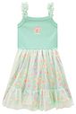Vestido em canelado e tule glitter 99039 Kukiê Infantil Menina
