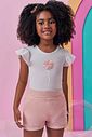 Conjunto de blusa em cotton e shorts em tricoline listrado 99647 Kukiê Infantil Menina