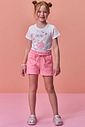 Conjunto de blusa em meia malha e shorts em moletom sem pelúcia 98355 Infanti Infantil Menina