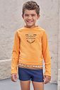 Conjunto de camiseta e sunga em malha UV dry com proteção UV50+ 99579 LucBoo Infantil Menino