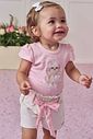 Conjunto de body em suedine com shorts em moletom sem pelúcia 99187 Infanti Bebê Menina Conjunto de body em suedine com shorts em moletom sem pelúcia 99187 Infanti Bebê Menina