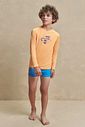 Conjunto de camiseta e sunga em malha uv dry com proteção UV50+ 97314 Johnny Fox Teen Menino