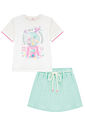 Conjunto de blusa em meia malha e short saia em malha waffle 96587 Kukiê Infantil Menina Conjunto de blusa em meia malha e short saia em malha waffle 96587 Kukiê Infantil Menina
