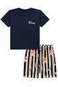 Conjunto de camiseta em meia malha e bermuda em nylon ergonomic com elastano 97910 LucBoo Infantil Menino Conjunto de camiseta em meia malha e bermuda em nylon ergonomic com elastano 97910 LucBoo Infantil Menino