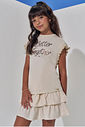 Saia ruffles em linho com elastano com shorts embutido 98200 Vic Teen Menina