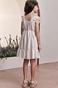 Vestido em linho bordado folhas 98535 Infanti Infantil Menina