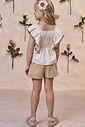 Conjunto de bata em linho deluxe e shorts em linho santorini com elastano 98310 Kukiê Infantil Menina Conjunto de bata em linho deluxe e shorts em linho santorini com elastano 98310 Kukiê Infantil Menina