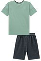 Conjunto de camiseta em piquet com elastano e bermuda em cotton jeans com elastano 99544 LucBoo Infantil Menino