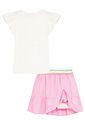 Conjunto de blusa em canelado e saia em viscose (com shorts embutido) 96383 Kukiê Infantil Menina