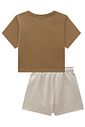 Conjunto de blusa em meia malha e short saia em moletom sem pelúcia 98966 Lilimoon Teen Menina