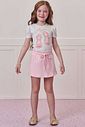 Conjunto de blusa em malha power e short saia em molevisco 98766 Infanti Infantil Menina