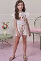 Conjunto de blusa em meia malha e shorts em moletom sem pelúcia 98589 Infanti Infantil Menina Conjunto de blusa em meia malha e shorts em moletom sem pelúcia 98589 Infanti Infantil Menina