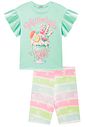 Conjunto de blusa em meia malha e bermuda biker em fly tech 98352 Infanti Infantil Menina