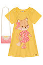 Vestido em meia malha. Acompanha bolsa 94786 Kukiê Infantil Menina Vestido em meia malha. Acompanha bolsa 94786 Kukiê Infantil Menina