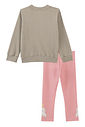 Conjunto de blusão em big waffle e calça legging em molecotton 92234 Kukiê Bebê Menina