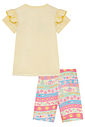 Conjunto de blusa em meia malha e bermuda biker em malha power 94807 Kukiê Infantil Menina