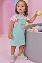 Conjunto de body em malha comfy e salopete em moletom sem pelúcia 98036 Kukiê Bebê Menina