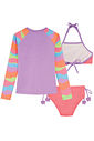 Trio de biquíni e blusa em malha com proteção UV50+ 96096 Kukiê Infantil Menina Trio de biquíni e blusa em malha com proteção UV50+ 96096 Kukiê Infantil Menina