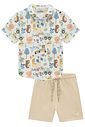 Conjunto de camisa em malha power e bermuda em moletwill com elastano 95047 LucBoo Infantil Menino