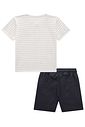 Conjunto de camiseta em malha pontilhada e bermuda em linho santorine com elastano 95766 Johnny Fox Teen Menino