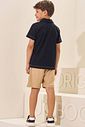 Conjunto de camisa polo em meia malha e bermuda em sarja girassol com elastano 96998 LucBoo Infantil Menino Conjunto de camisa polo em meia malha e bermuda em sarja girassol com elastano 96998 LucBoo Infantil Menino