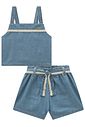 Conjunto de blusa e shorts em jeans 97042 Infanti Infantil Menina