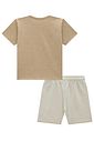 Conjunto de camiseta em malha mesclada e bermuda em moletom linho sem pelúcia 95167 Johnny Fox Teen Menino Conjunto de camiseta em malha mesclada e bermuda em moletom linho sem pelúcia 95167 Johnny Fox Teen Menino