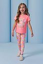 Conjunto de blusa alongada em meia malha e calça legging em malha power 95324 Infanti Infantil Menina