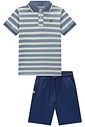 Conjunto de camisa polo em malha brizza e bermuda em sarja girassol com elastano 96015 LucBoo Infantil Menino Conjunto de camisa polo em malha brizza e bermuda em sarja girassol com elastano 96015 LucBoo Infantil Menino