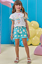 Conjunto de blusa em meia malha e shorts em air tech 97032 Kukiê Infantil Menina Conjunto de blusa em meia malha e shorts em air tech 97032 Kukiê Infantil Menina