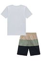 Conjunto de camiseta em malha relevo e bermuda em nylon ergonomic com elastano 96710 Johnny Fox Teen Menino Conjunto de camiseta em malha relevo e bermuda em nylon ergonomic com elastano 96710 Johnny Fox Teen Menino