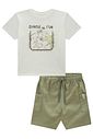 Conjunto de camiseta em meia malha e bermuda em sarja ônix com elastano 99059 LucBoo Infantil Menino Conjunto de camiseta em meia malha e bermuda em sarja ônix com elastano 99059 LucBoo Infantil Menino