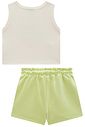 Conjunto de regata em canelado liz e short saia em moletom sem pelúcia 98379 Infanti Infantil Menina