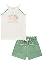 Conjunto de regata em canelado liz com shorts em molevisco 96413 Infanti Infantil Menina