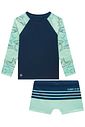 Conjunto de camiseta e sunga em malha UV dry com proteção UV50+ 96109 LucBoo Infantil Menino