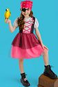 Fantasia de Piratinha (Vestido em malha power, tule e paetê. Acompanha tapa olho) 97622 Kukiê Infantil Menina Fantasia de Piratinha (Vestido em malha power, tule e paetê. Acompanha tapa olho) 97622 Kukiê Infantil Menina