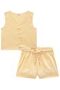 Conjunto de colete e shorts em viscolinho sarjado 98284 Kukiê Infantil Menina