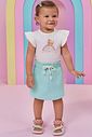 Conjunto de body em suedine e short saia em canelado 98040 Kukiê Bebê Menina Conjunto de body em suedine e short saia em canelado 98040 Kukiê Bebê Menina