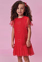 Vestido em cotton e tule com elastano 98900 Kukiê Infantil Menina Vestido em cotton e tule com elastano 98900 Kukiê Infantil Menina