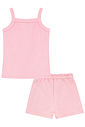 Conjunto de regata em canelado liz e shorts em moletom sem pelúcia 96545 Kukiê Infantil Menina
