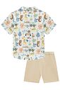 Conjunto de camisa em malha power e bermuda em moletwill com elastano 95047 LucBoo Infantil Menino