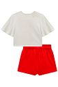 Conjunto de blusa em malha fresh e short saia em piquet 97991 Kukiê Infantil Menina
