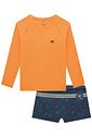Conjunto de camiseta e sunga em malha UV dry com proteção uv 50+ 92473 LucBoo Infantil Menino